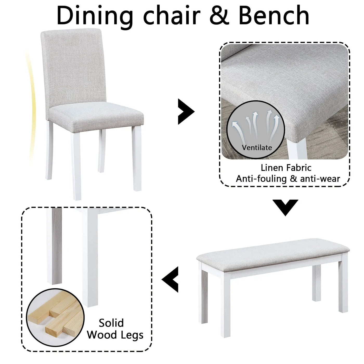 Dining Table Set With Crystal Decoration And Upholstered Chairs by Unique Piece Furniture