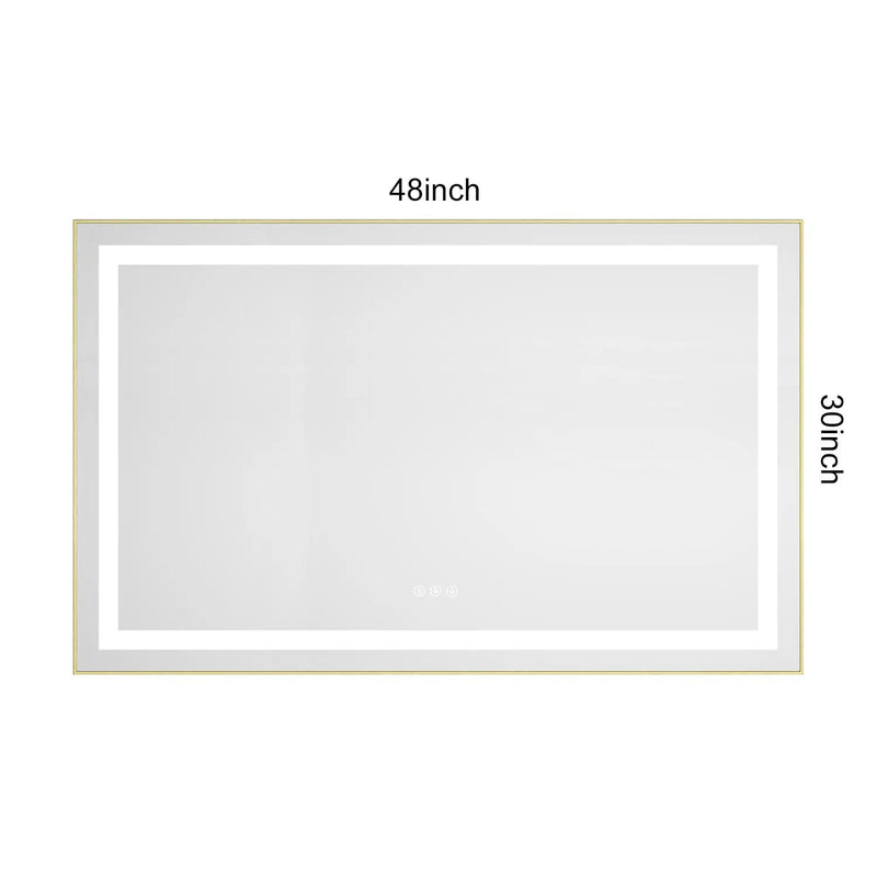 48" x 30" LED Bathroom Mirror with Front and Backlight by HouseOfZazla