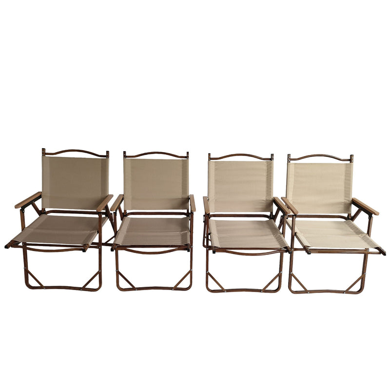 Comfy - Foldable And Portable Chair With Armrests, Indoor And Outdoor Universal (Set of 4) - Brown by Unique Piece Furniture