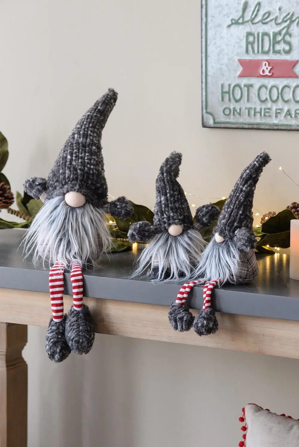Christmas Gnomes Decorations, Christmas Table Home Ornaments For Holiday Party Gifts (Set of 4) - Gray by HouseOfZazla