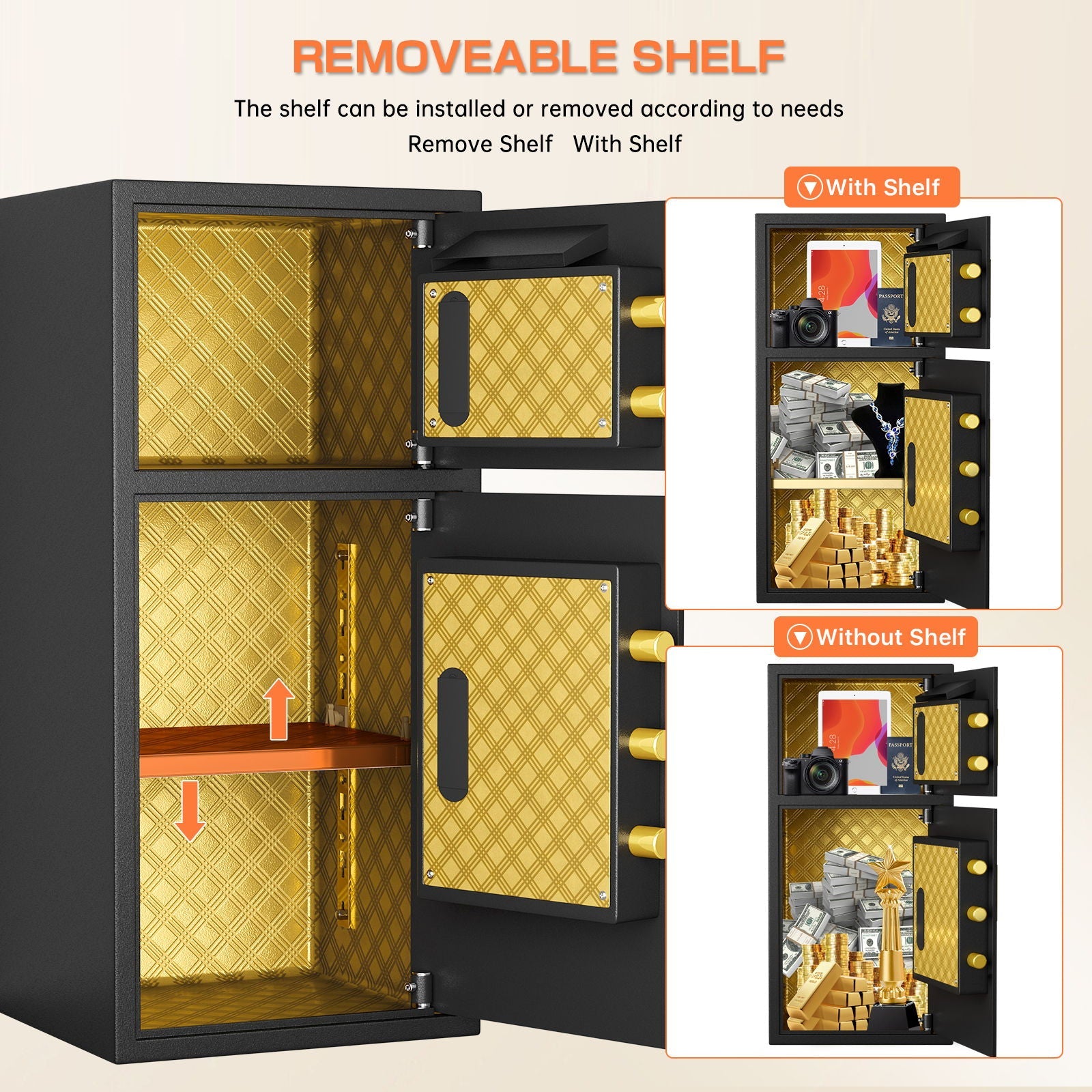 Large Double Door Coin Operated Safe, Digital Security Safe With Fireproof And Waterproof Bag by HouseOfZazla