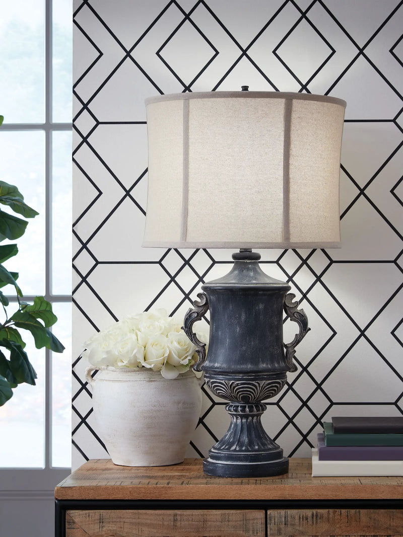 Morvanford - Poly Table Lamp - Antique Black by Unique Piece Furniture