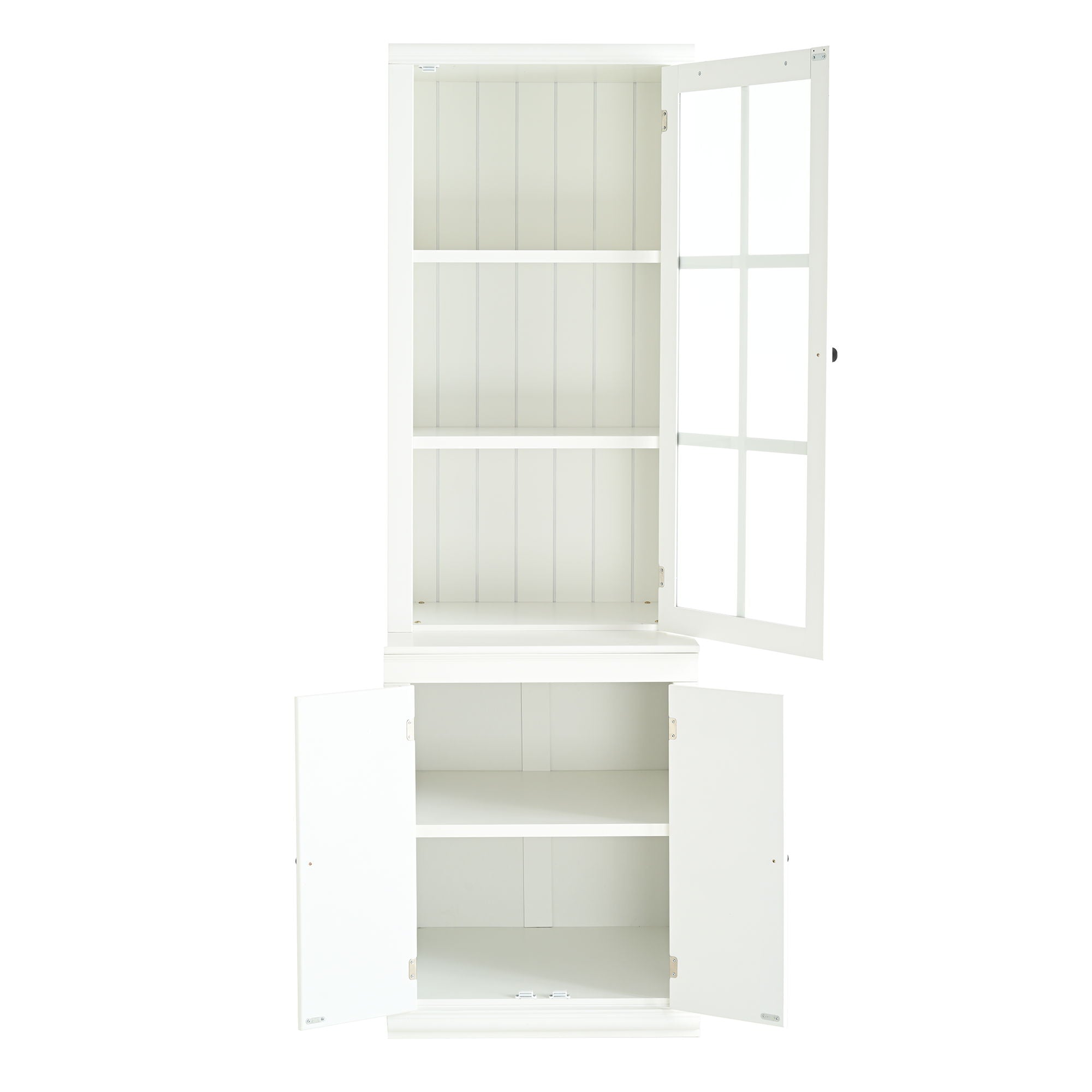 Retro Style Hutch Cabinet With Glass Door, China Cabinet For Home by HouseOfZazla