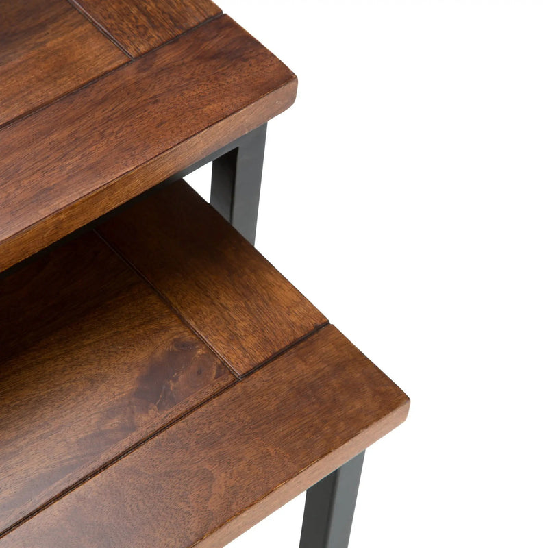 Skyler - 2 Piece Nesting Side Table - Dark Cognac Brown by HouseOfZazla