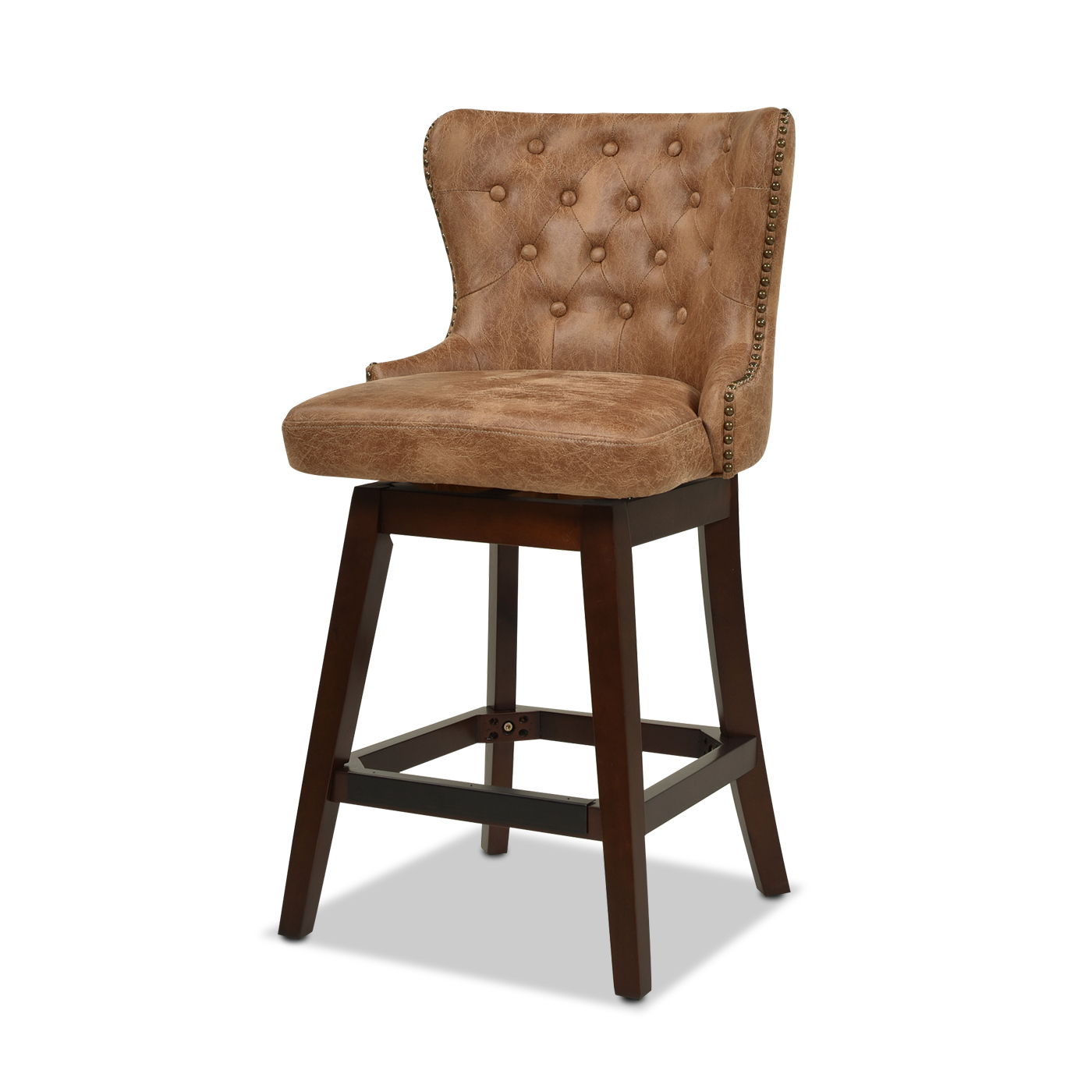 Holmes - Tufted High Back 360 Swivel Counter Height Barstool by HouseOfZazla