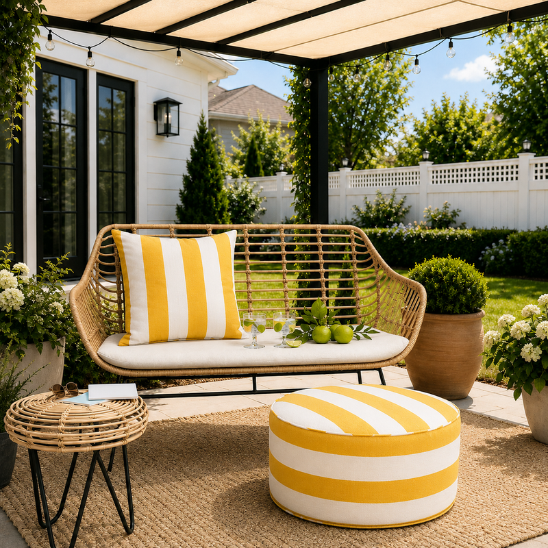Outdoor Inflatable Ottoman 21"x21"x9" by HouseOfZazla