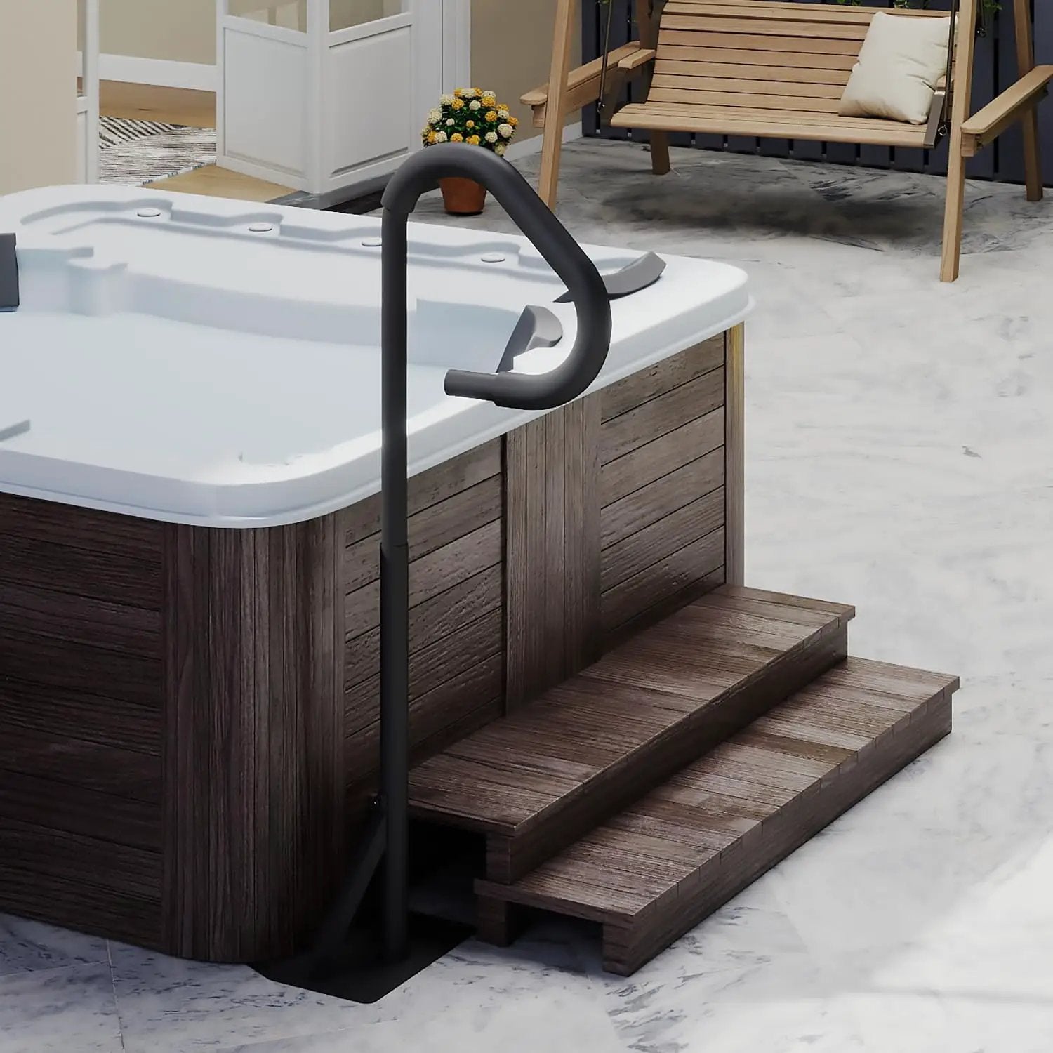 Hot Tub Handrail With Adjustable Height and 360° Swivel by HouseOfZazla