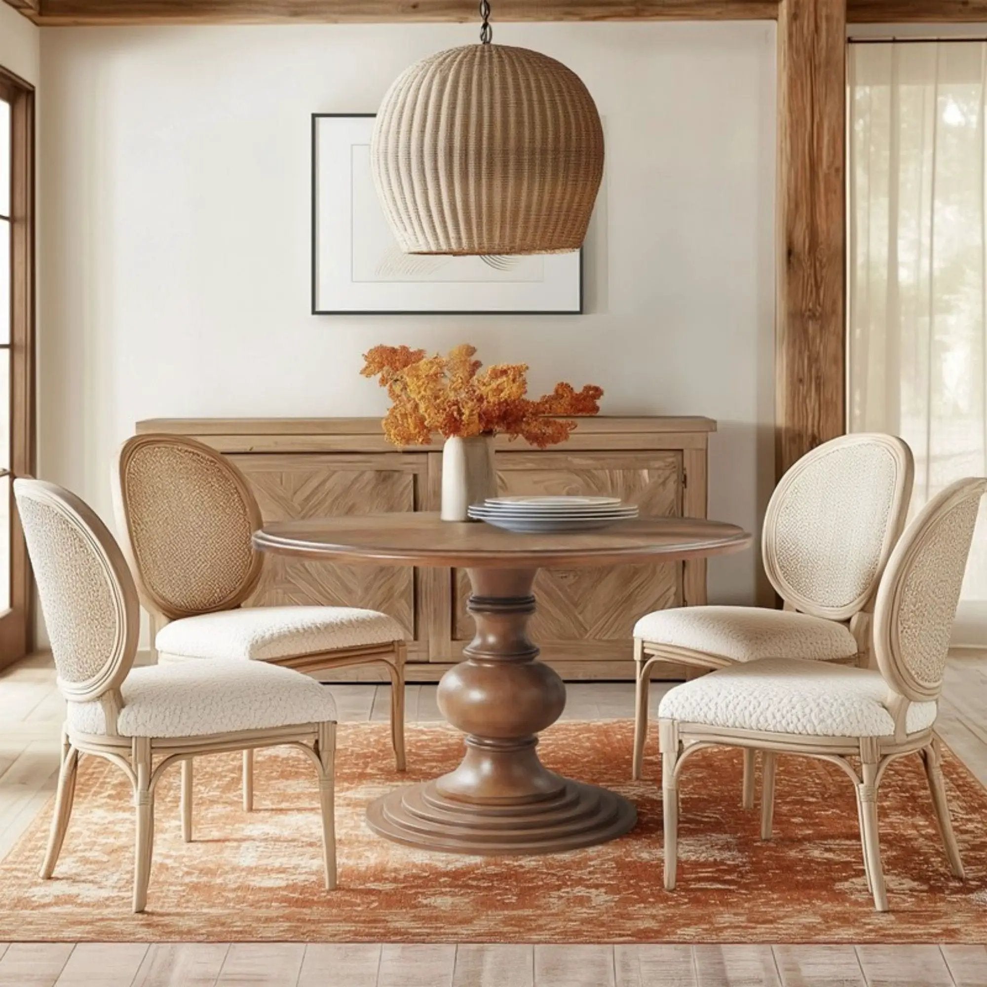 Round Pedestal Dining Table - Walnut by Unique Piece Furniture