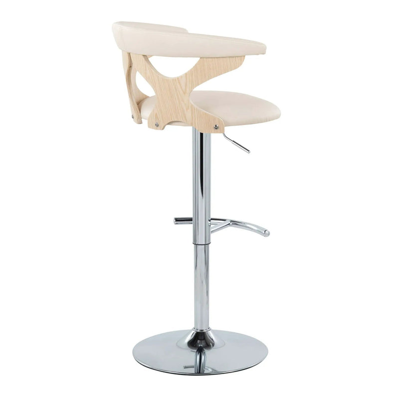 Gardenia - Contemporary Adjustable Barstool & Swivel, Rounded T Footrest (Set of 2) by Unique Piece Furniture