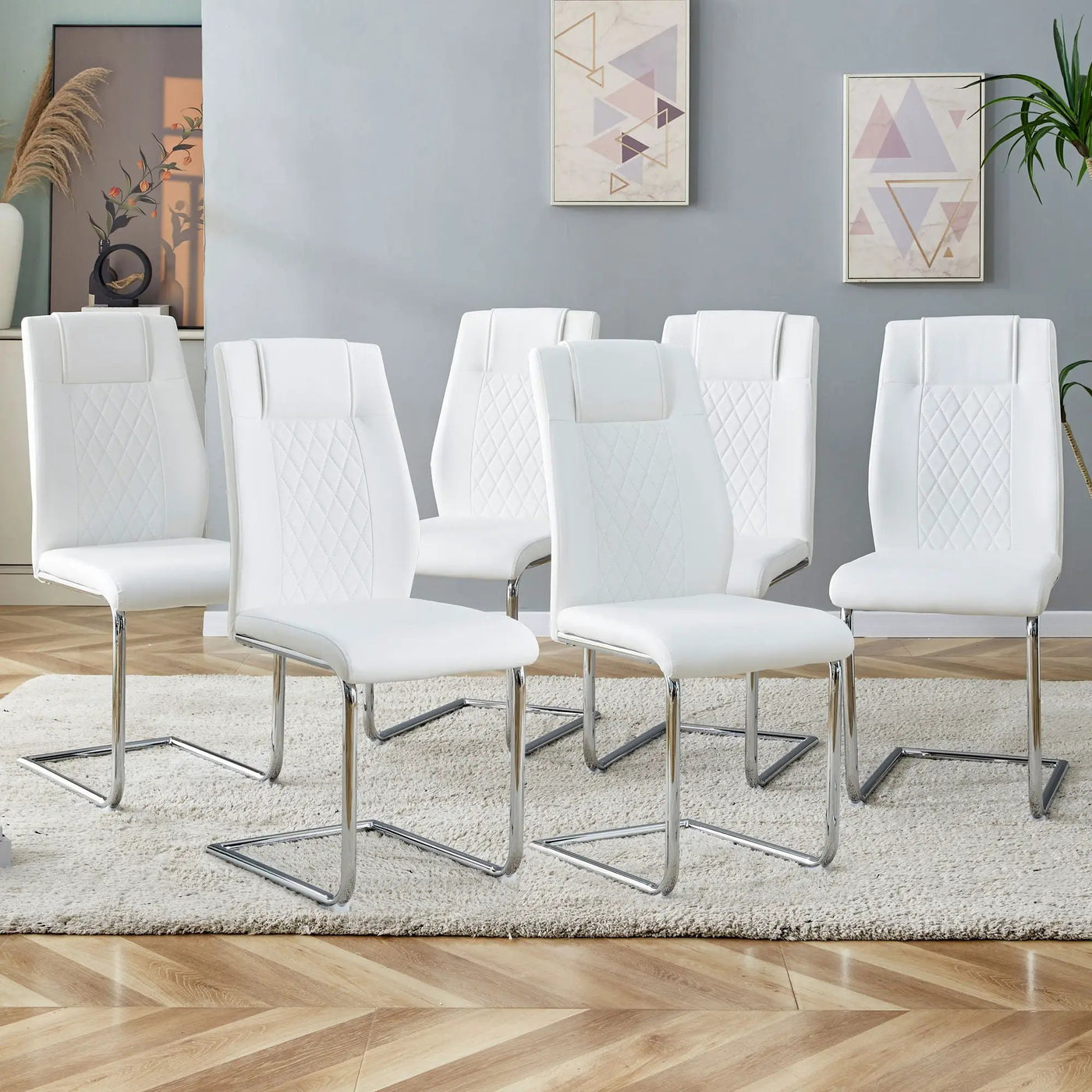 Modern Dining Chairs With Padded Seat, Metal Legs by HouseOfZazla