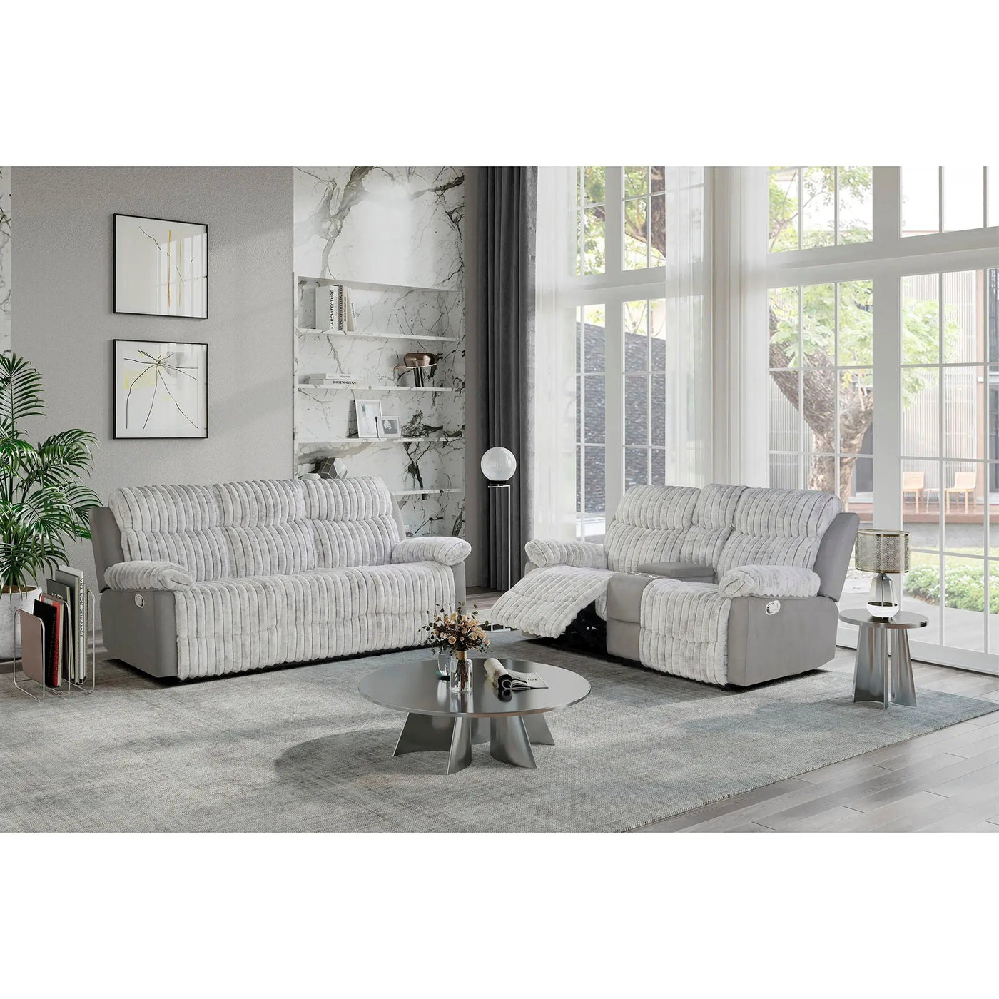 Bruni - Console Reclining Loveseat With Manual Recline by HouseOfZazla