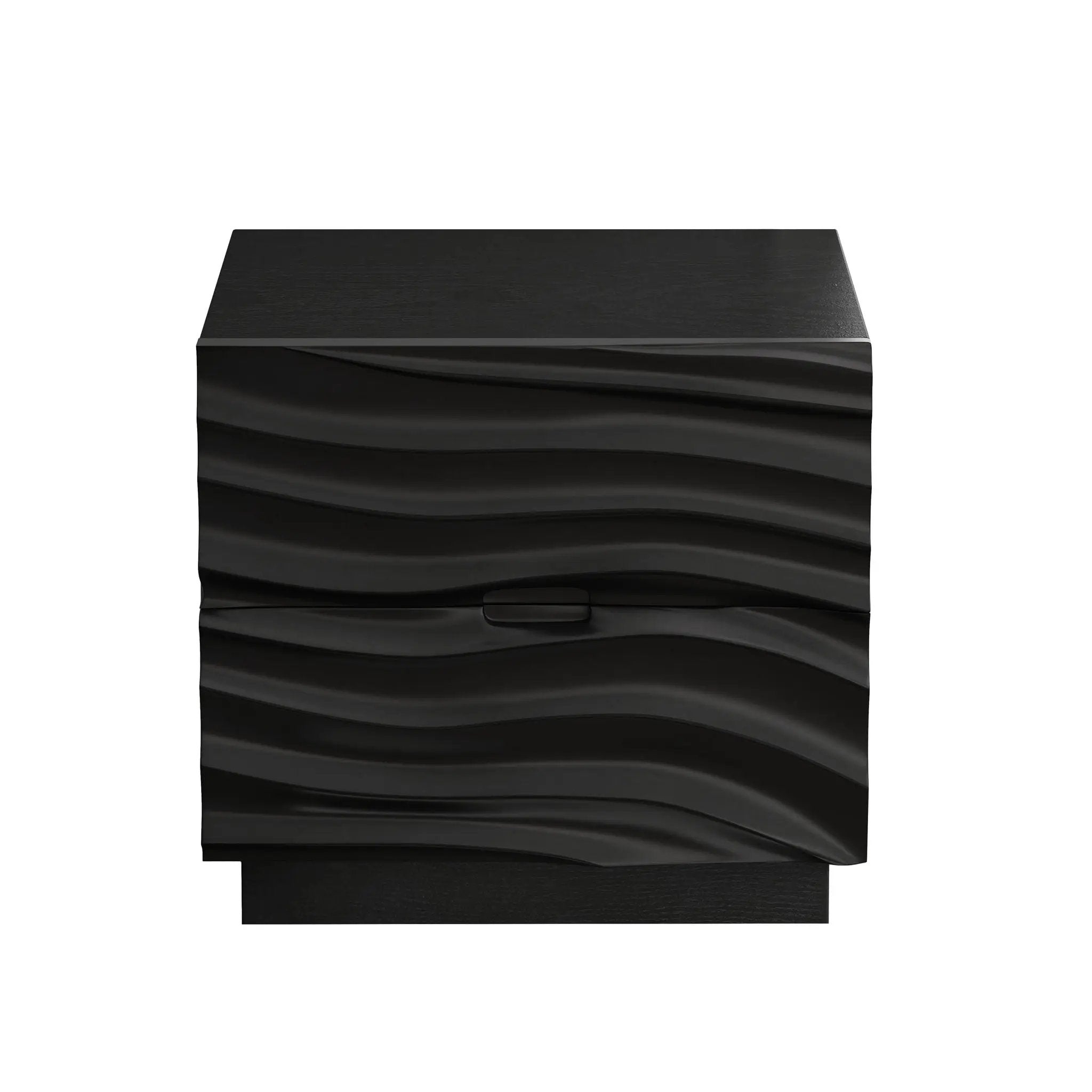 Nightstands, Bedside Table With 2 Drawers (Set of 2) - Black by HouseOfZazla