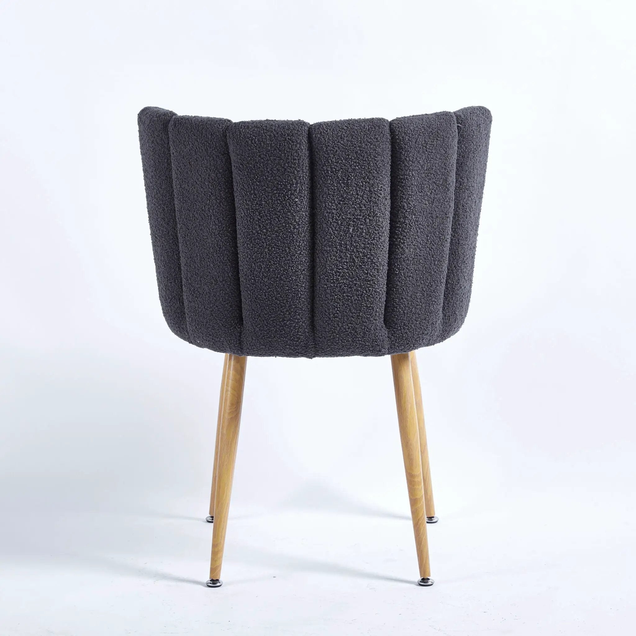 Modern Dining Chair (Set of 2) With Iron Tube Wood Color Legs, Shorthair Cushions And Comfortable Backrest, Suitable For Dining Room, Living Room, Cafe, Simple Structure by HouseOfZazla