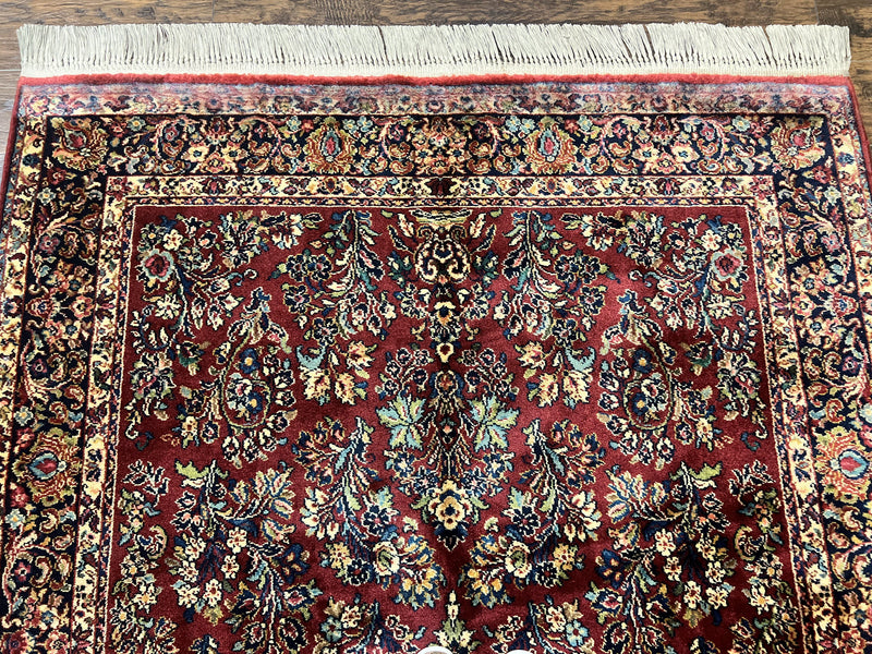 Karastan Rug 5.9 x 9 Red Sarouk #785, Wool Original 700 Series, Vintage by Jewel Rugs