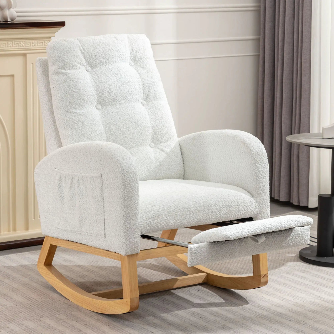 Accent Rocking Chair With Footrest, High Back by HouseOfZazla