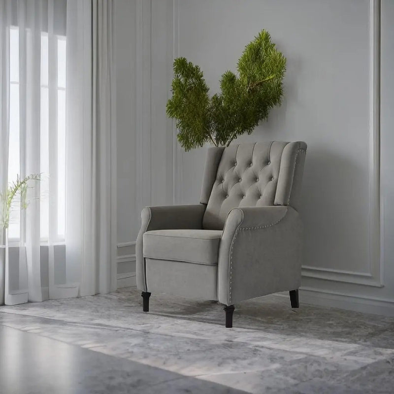 Brand New Recliner Sofa Cozy Soft Living Room Sofa Chair - Light Gray by Unique Piece Furniture