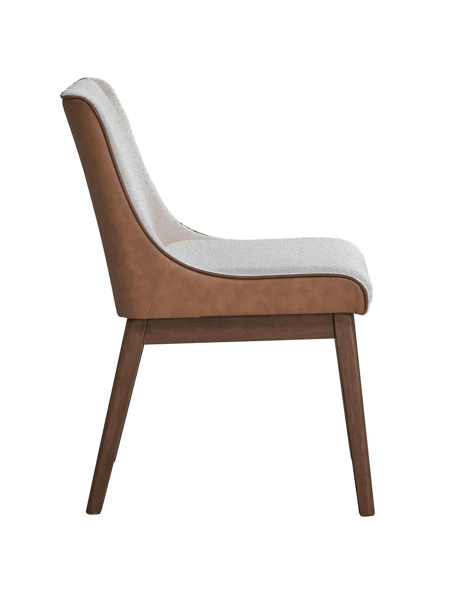 Ginny - Boucle Velvet Side Chair (Set of 2) - Walnut by HouseOfZazla
