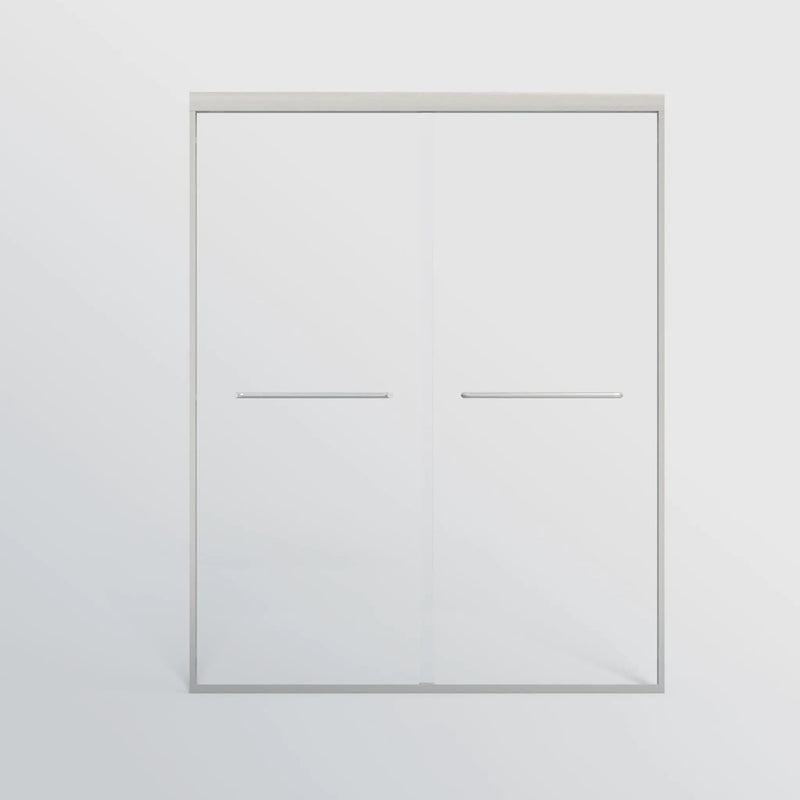 Double Sliding Shower Door, Semi-Frameless Bypass Bathroom Sliding Door With 1/4" (6 Mm) Tempered Glass For Walk-In Shower by HouseOfZazla