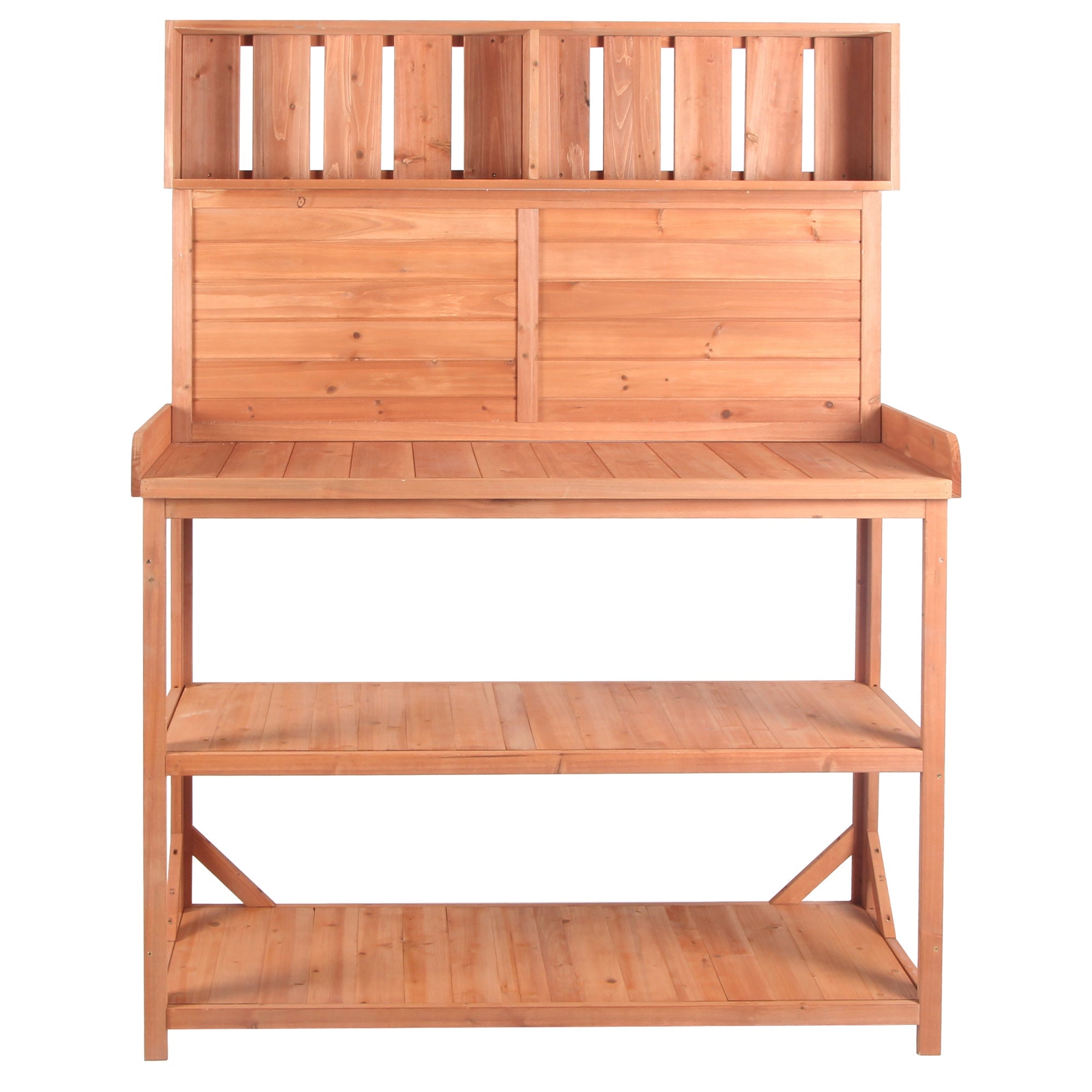 TOPMAX 65' Large Wooden Farmhouse Rustic Outdoor Potting Bench Table by HouseOfZazla