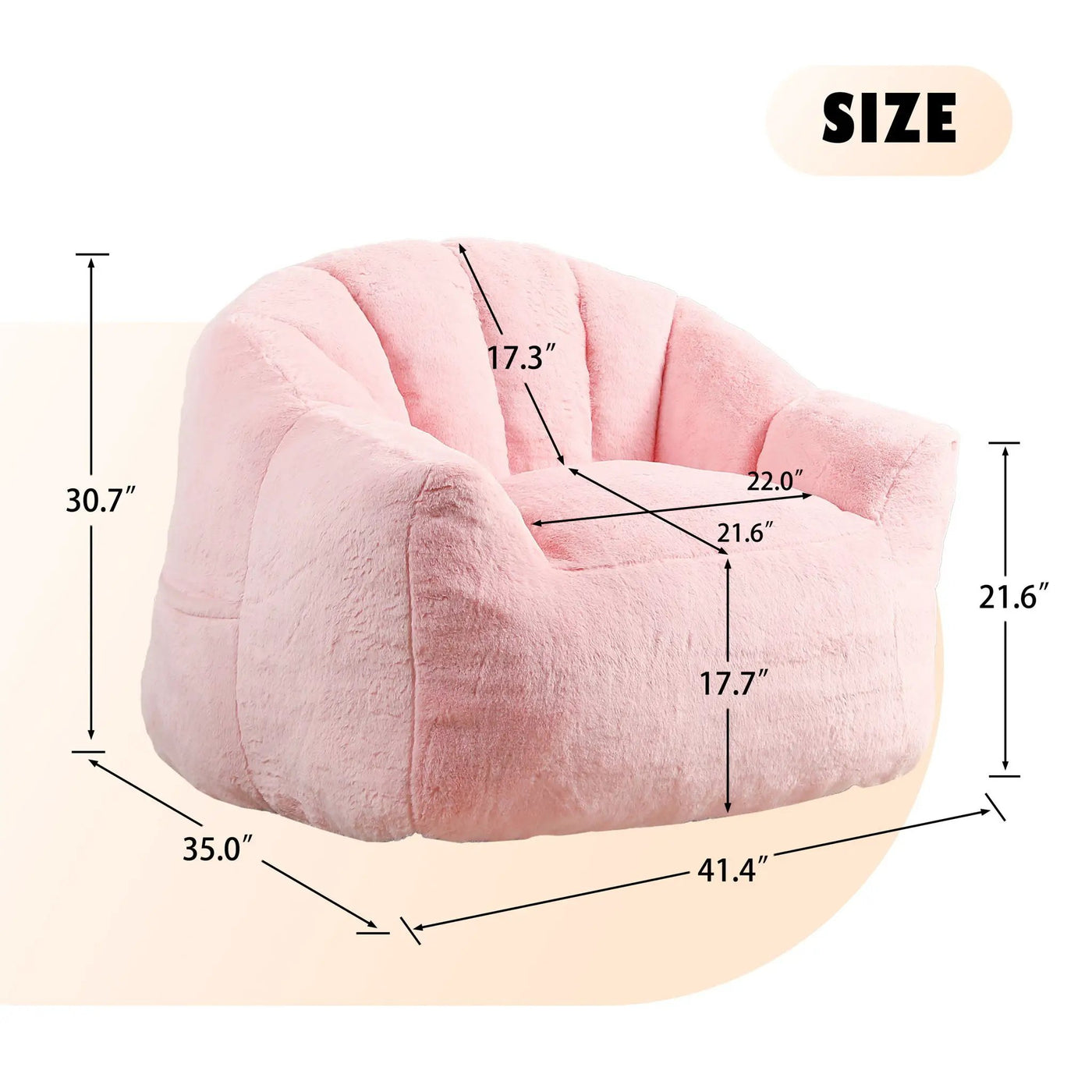 Beanbag Chair, Beanbag Sofa Chair With Armrests Stuffed High Density Foam by Unique Piece Furniture
