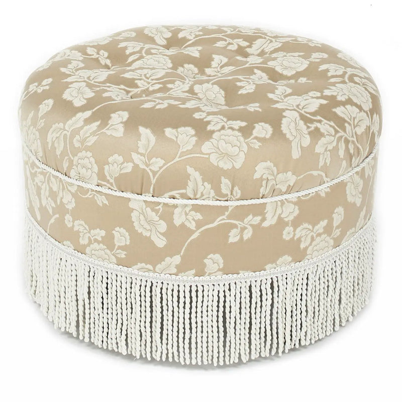 Yolanda - Round Upholstered Accent Ottoman by HouseOfZazla