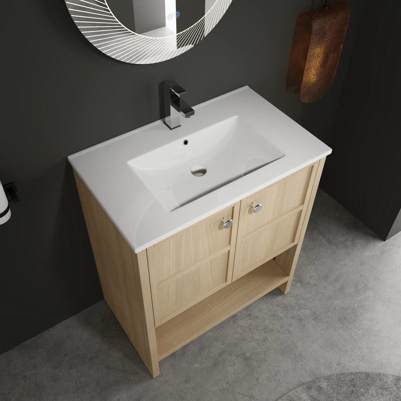 Modern Freestanding Bathroom Vanity With Ceramic Sink And Soft Closing Doors by Unique Piece Furniture