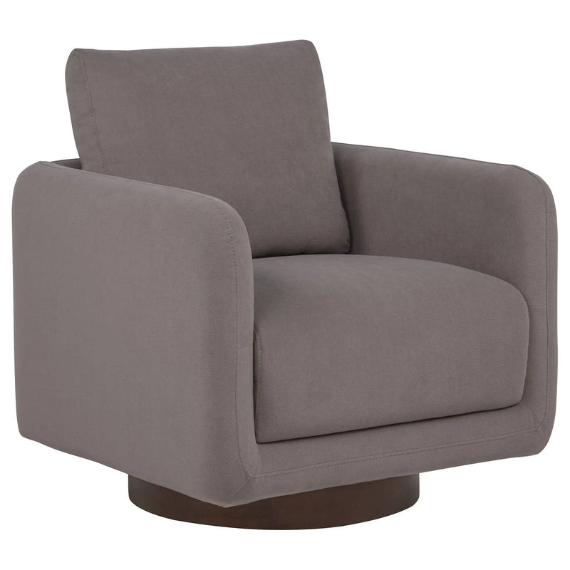 Iris Fabric Upholstered Swivel Accent Chair Stone by Unique Piece Furniture