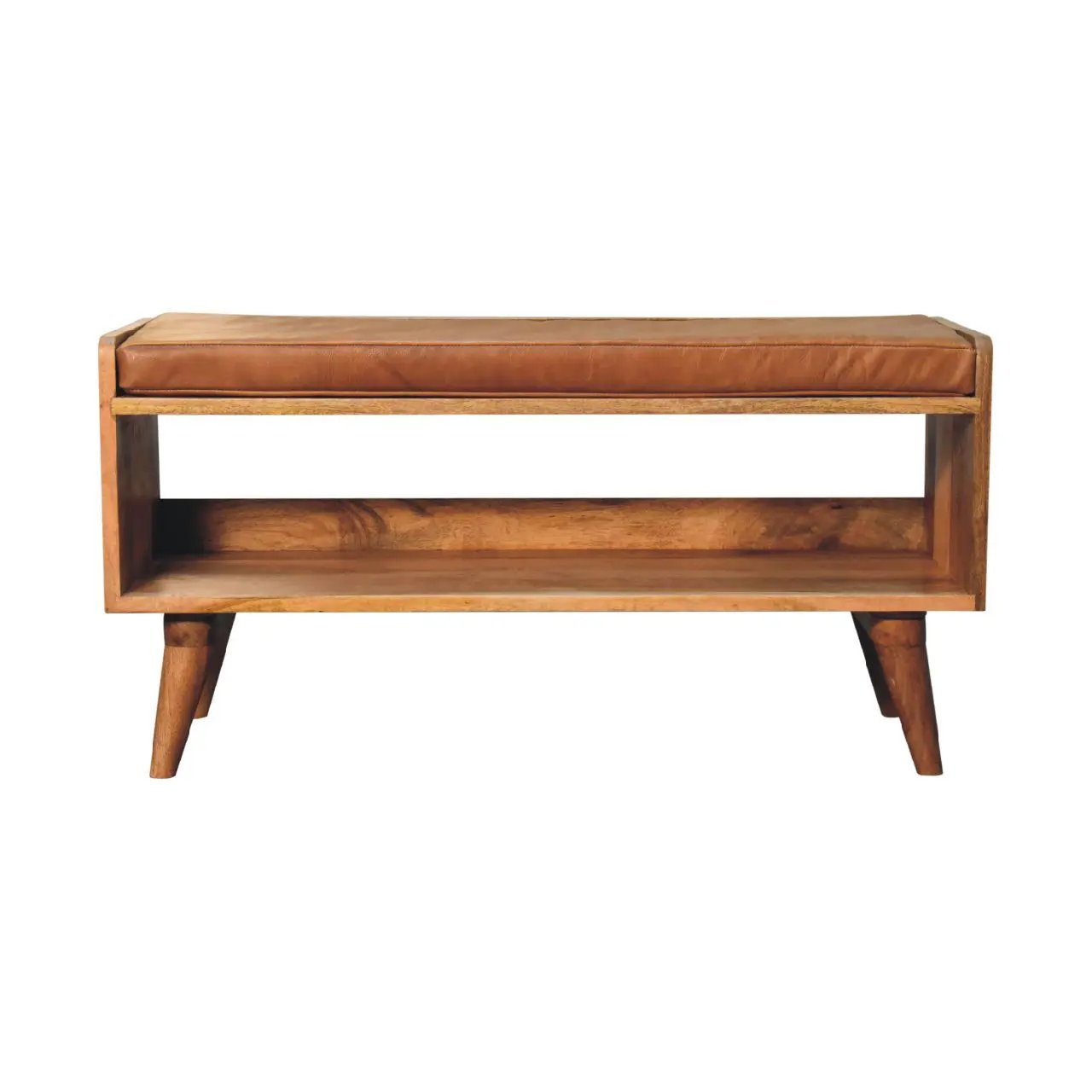 Solid Wood Bench With Upholstered Sea by Unique Piece Furniture