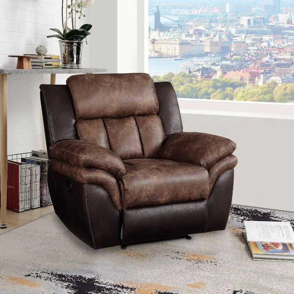 Jaylen - Motion Recliner - Toffee & Espresso Polished Microfiber by Unique Piece Furniture