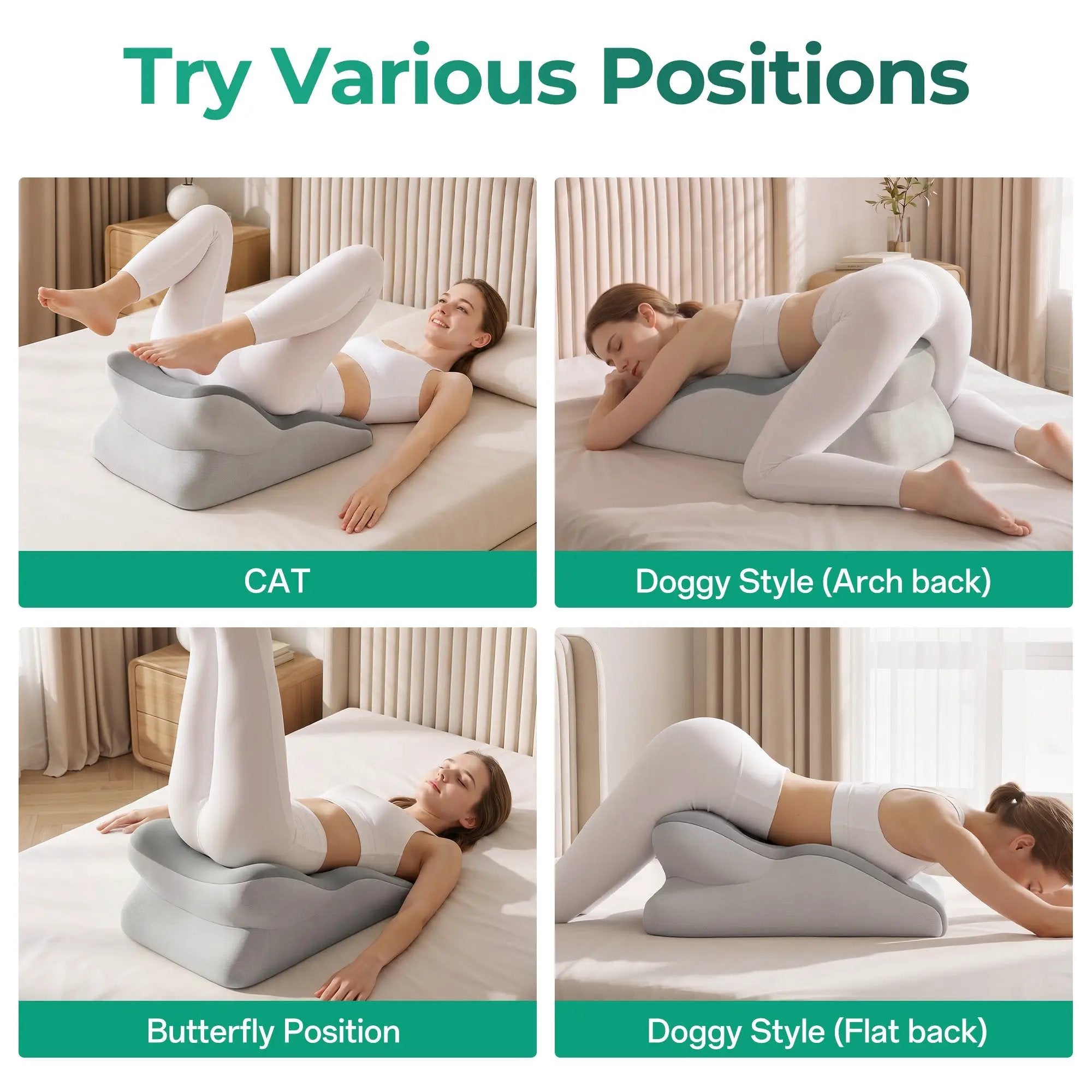 27° Ergonomic Memory Foam Support Pillow for Couples by HouseOfZazla
