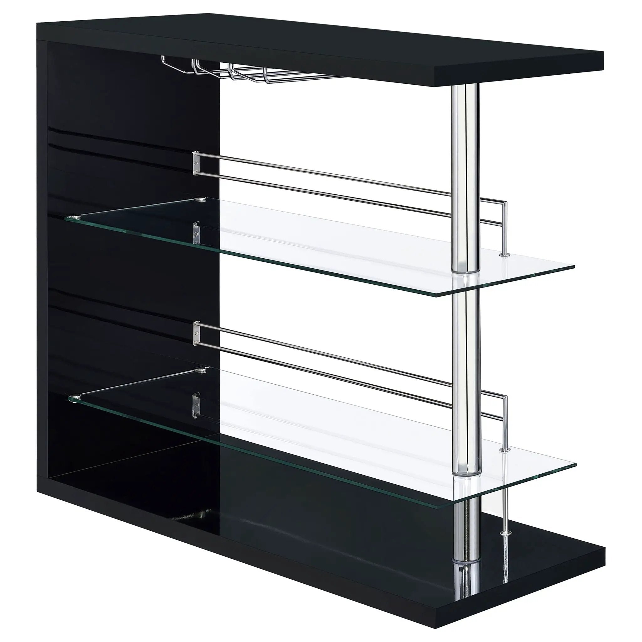 Prescott Rectangular Home Wine Table Black High Gloss by Unique Piece Furniture