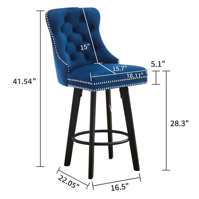Swivel Bar Stools With Button Tufted Design And Rivet Trim by Unique Piece Furniture