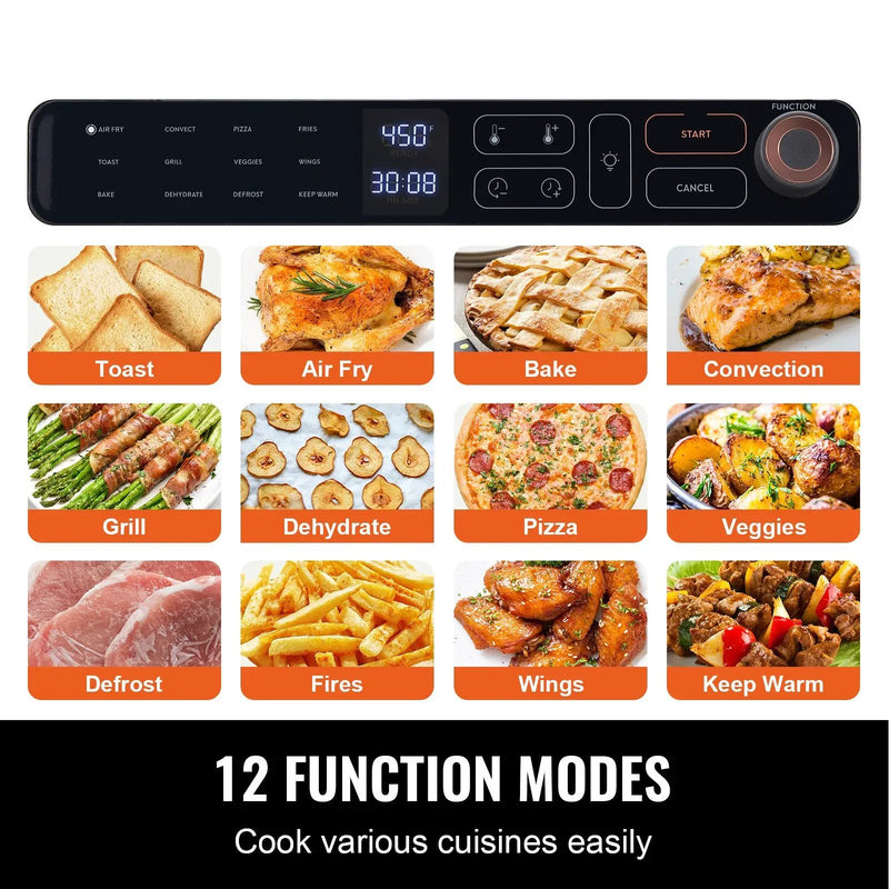 12-in-1 Air Fryer Toaster Oven 25L Stainless Steel 1700W by HouseOfZazla