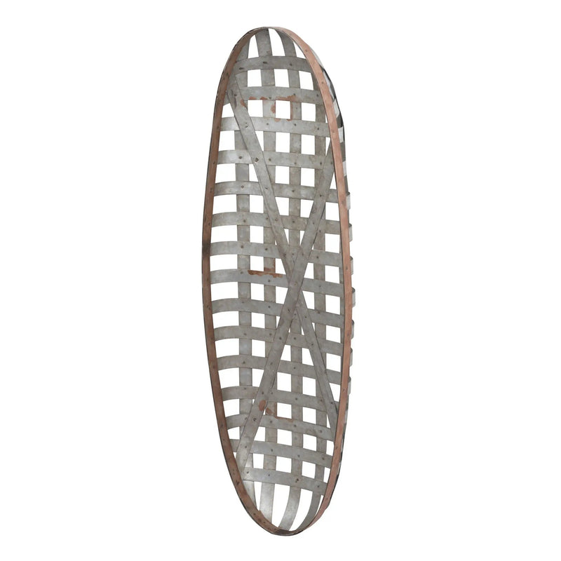 Metal Wall Art With Grid Pattern - Silver by HouseOfZazla