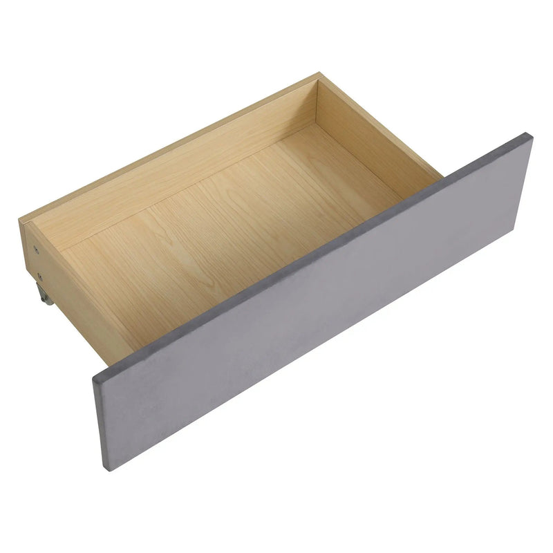 L Shaped Upholstered Platform Bed With Storage And Drawers by HouseOfZazla