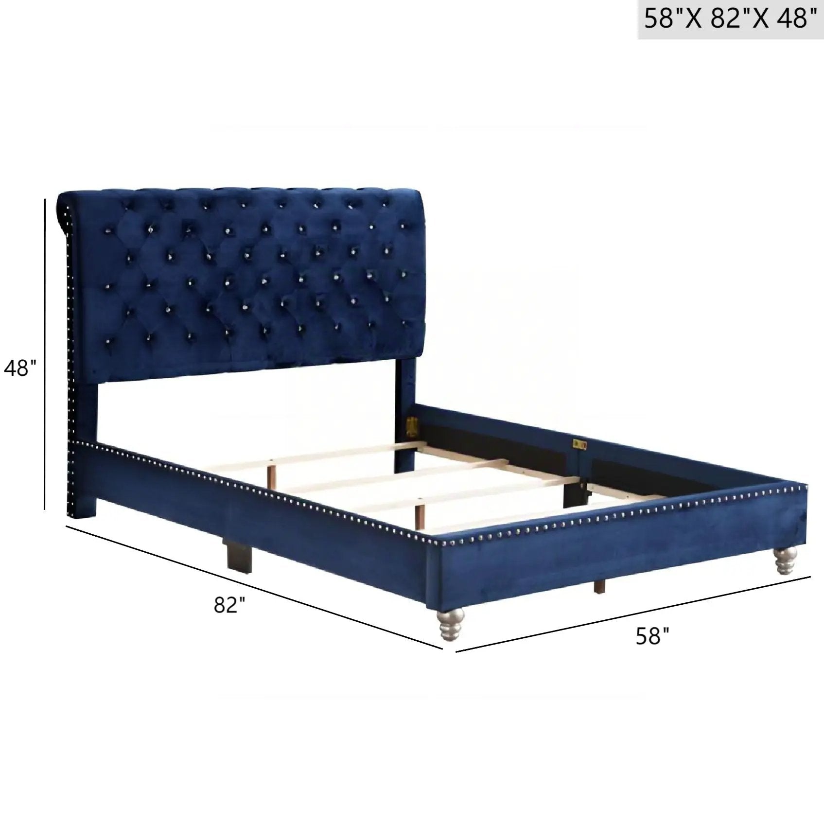Elegant Transitional Upholstered Bed by Unique Piece Furniture