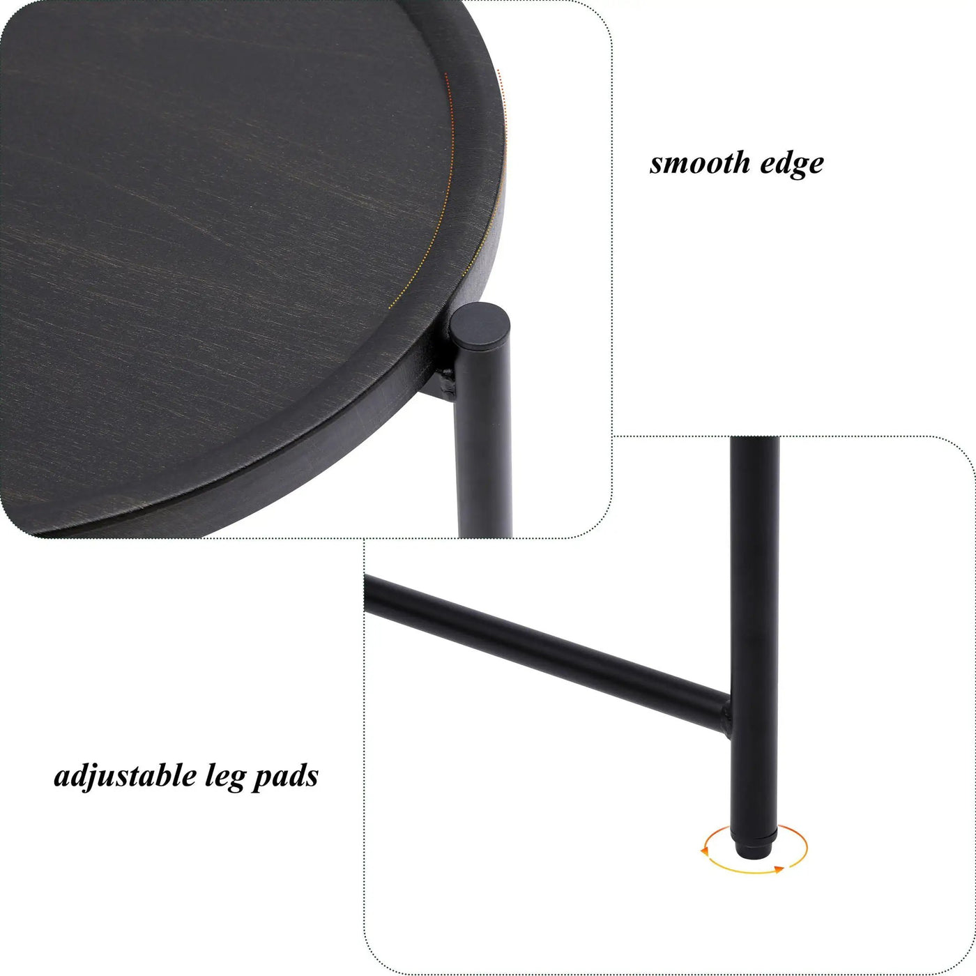 Round Coffee Table With Storage Tray 2 Tier Oval End Tables Wooden Small Side Table For Living Room by Unique Piece Furniture