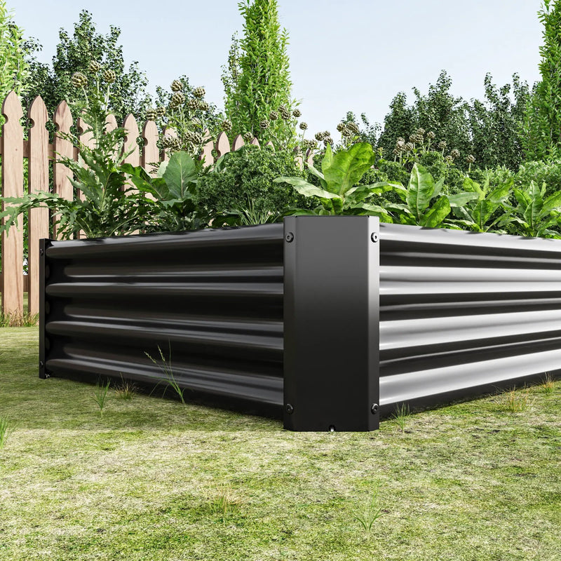 Raised Garden Bed Outdoor 6×3×1 ft Metal Raised Rectangle Planter Bed by HouseOfZazla