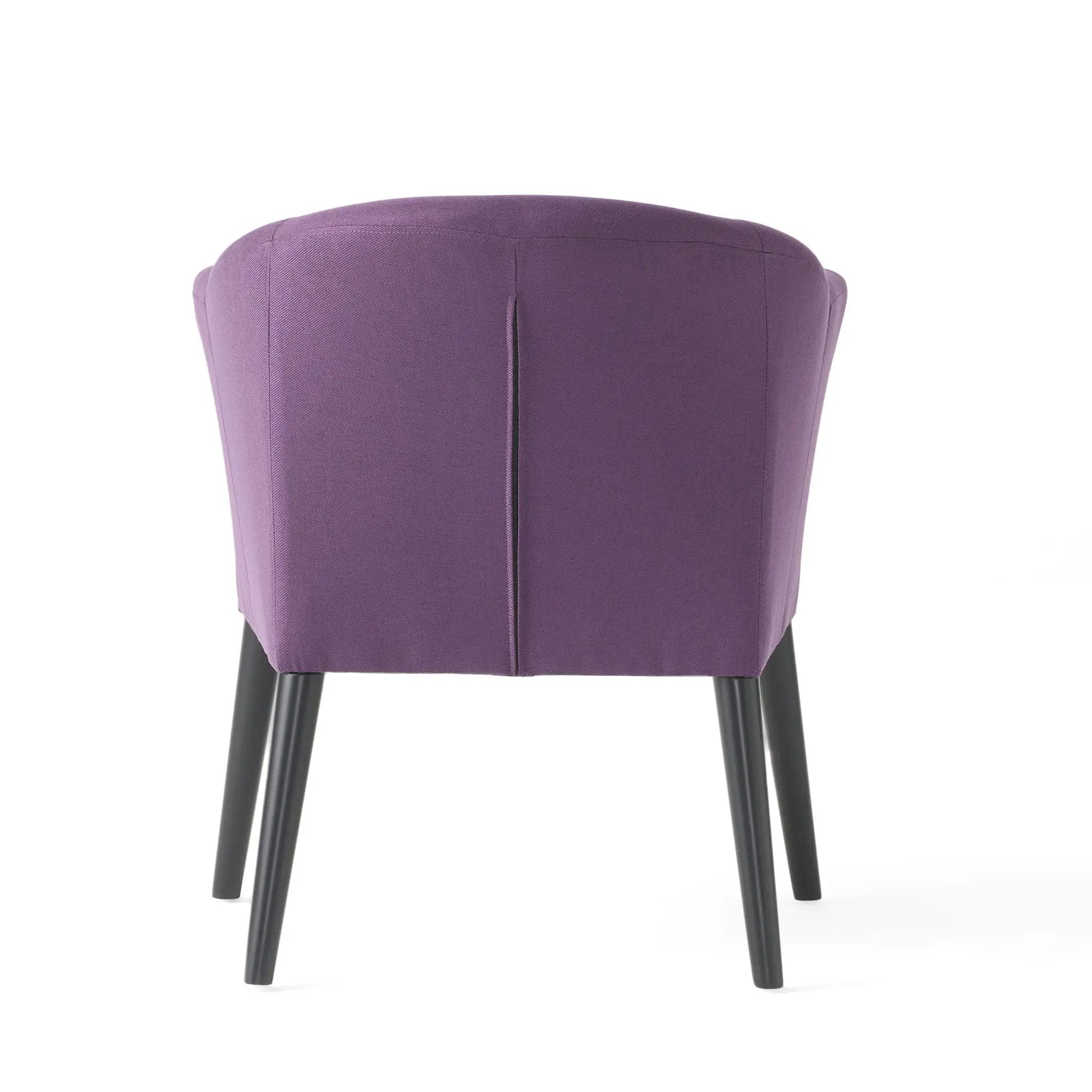 Fabric Arm Chair With Wooden Legs And Cushioned Seat - Plum by HouseOfZazla