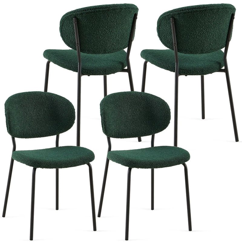 Boucle Dining Chairs, Dining Chairs With Metal Legs For Dining Room, Kitchen, Living Room by Unique Piece Furniture