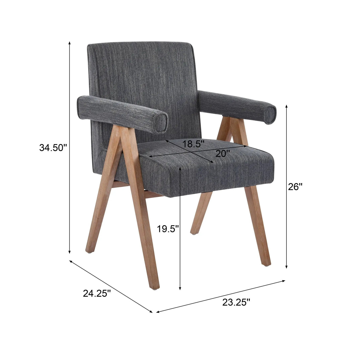 Contemporary Poppy Fabric Dining Armchair With Rubberwood Legs by HouseOfZazla