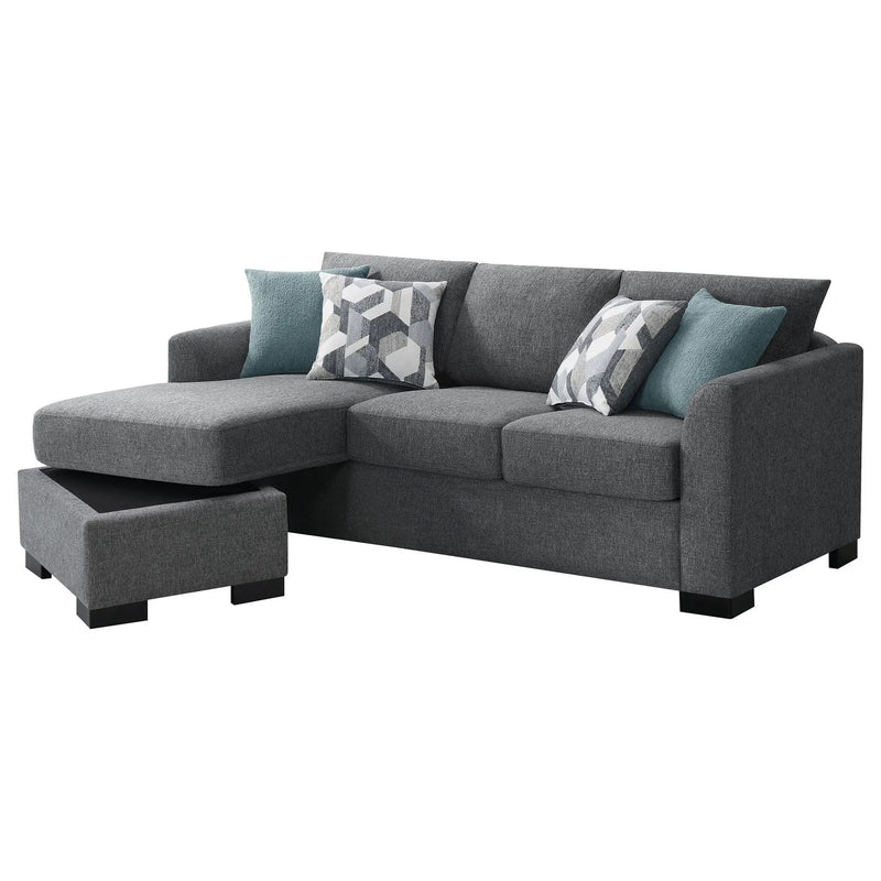 Storey Upholstered Sleeper Sectional Chaise Sofa Grey by Unique Piece Furniture