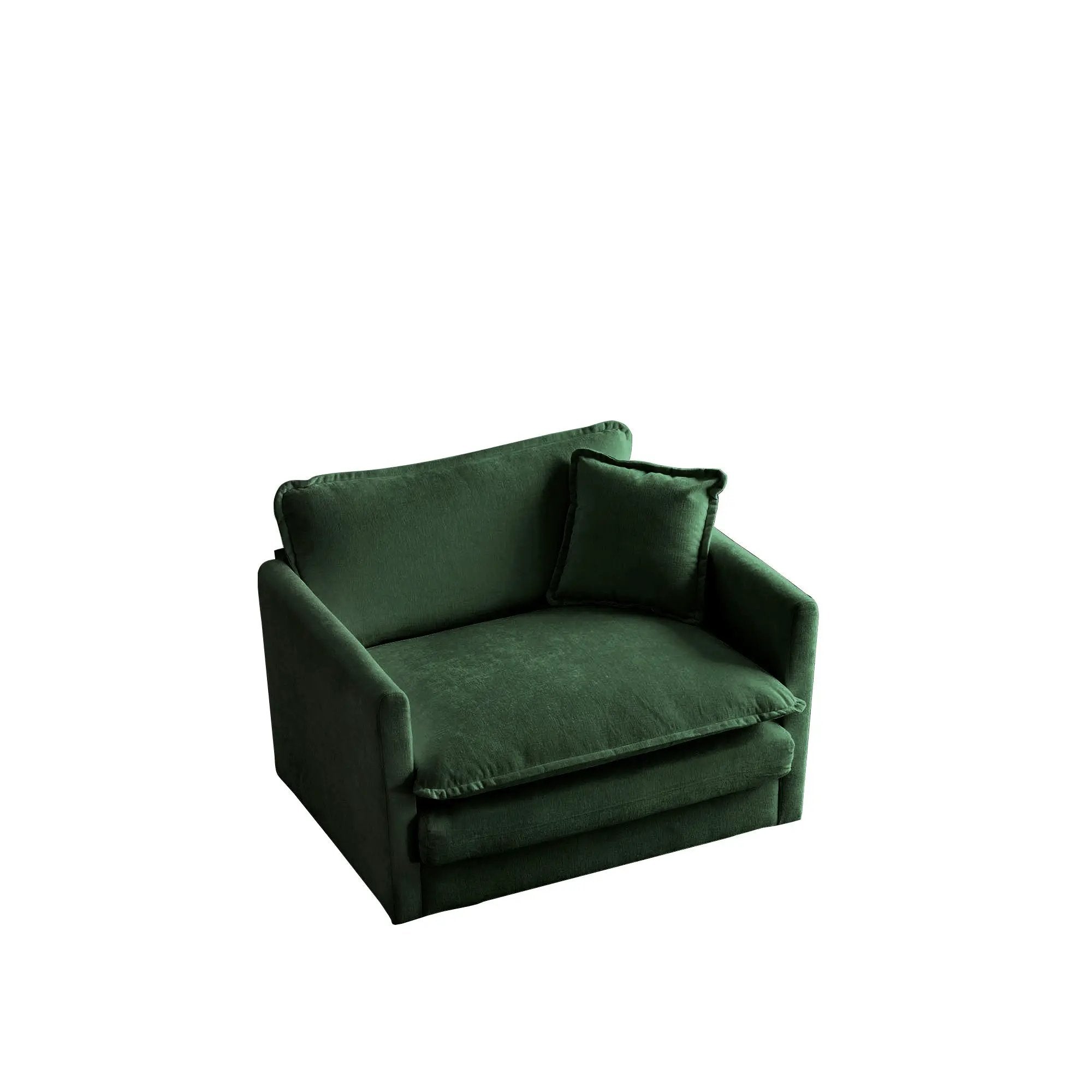 2-Piece Upholstered Sectional Sofa Set in Green Chenille by HouseOfZazla