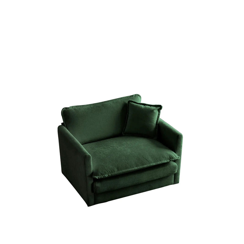 2-Piece Upholstered Sectional Sofa Set in Green Chenille by HouseOfZazla