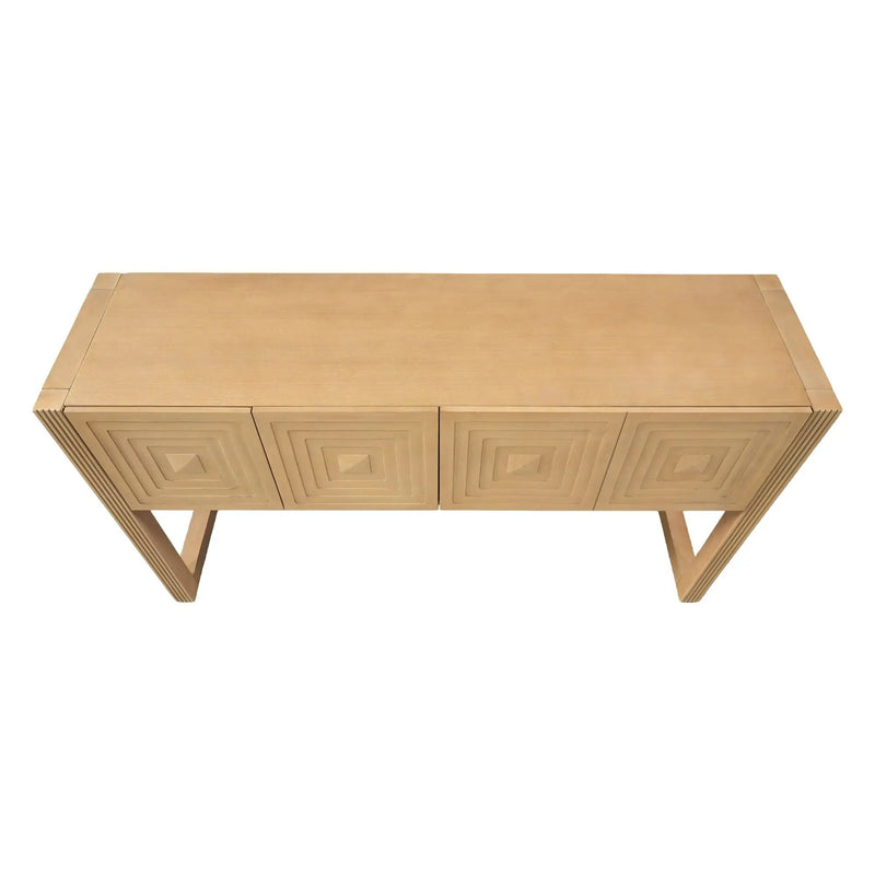Geometric Carved Console Table With 3 Soft Close Drawers by HouseOfZazla