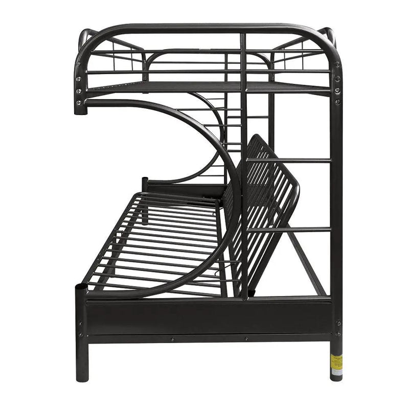 Eclipse - Twin Long Queen Futon Bunk Bed - Black by HouseOfZazla