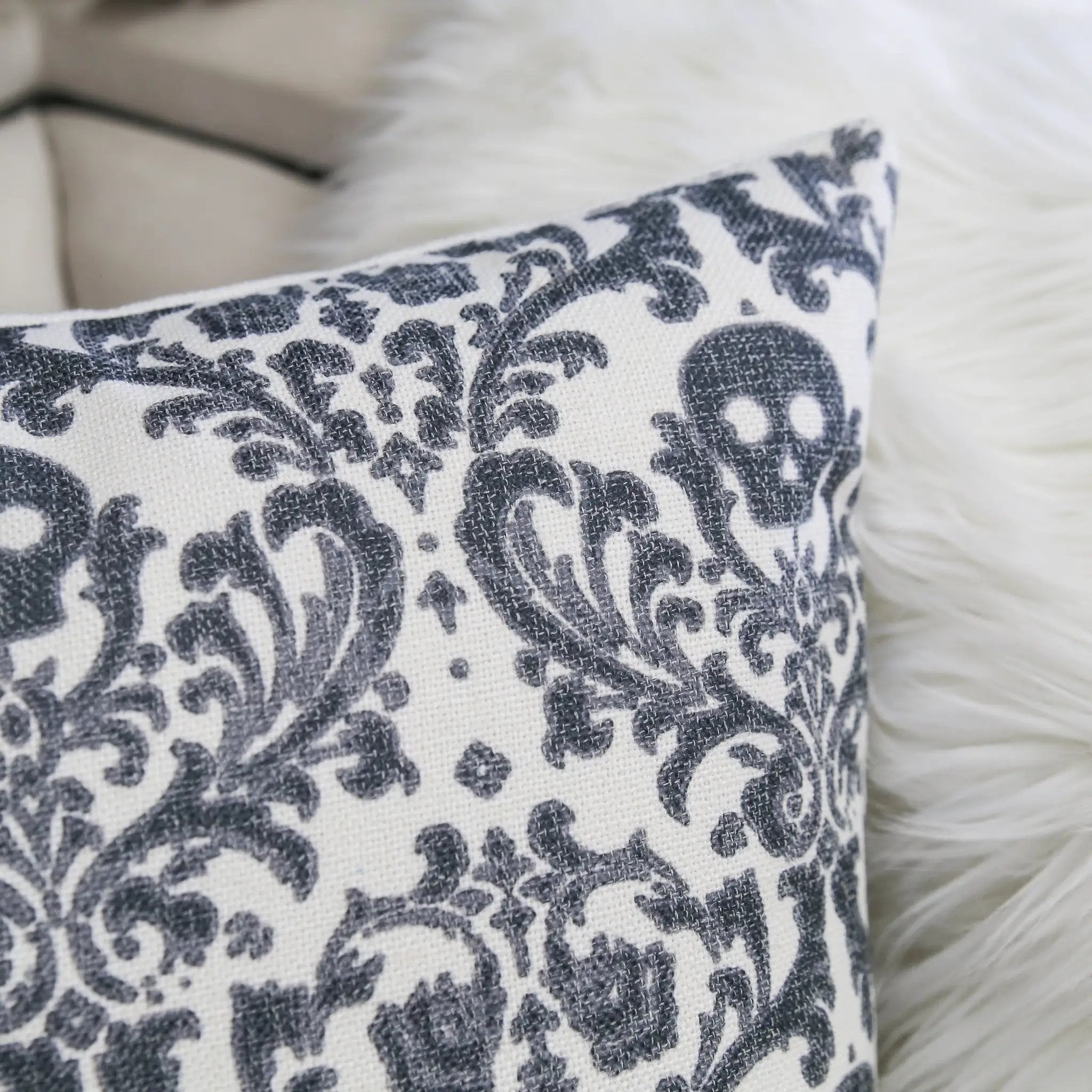 Baroque Skull Throw Pillow by HouseOfZazla