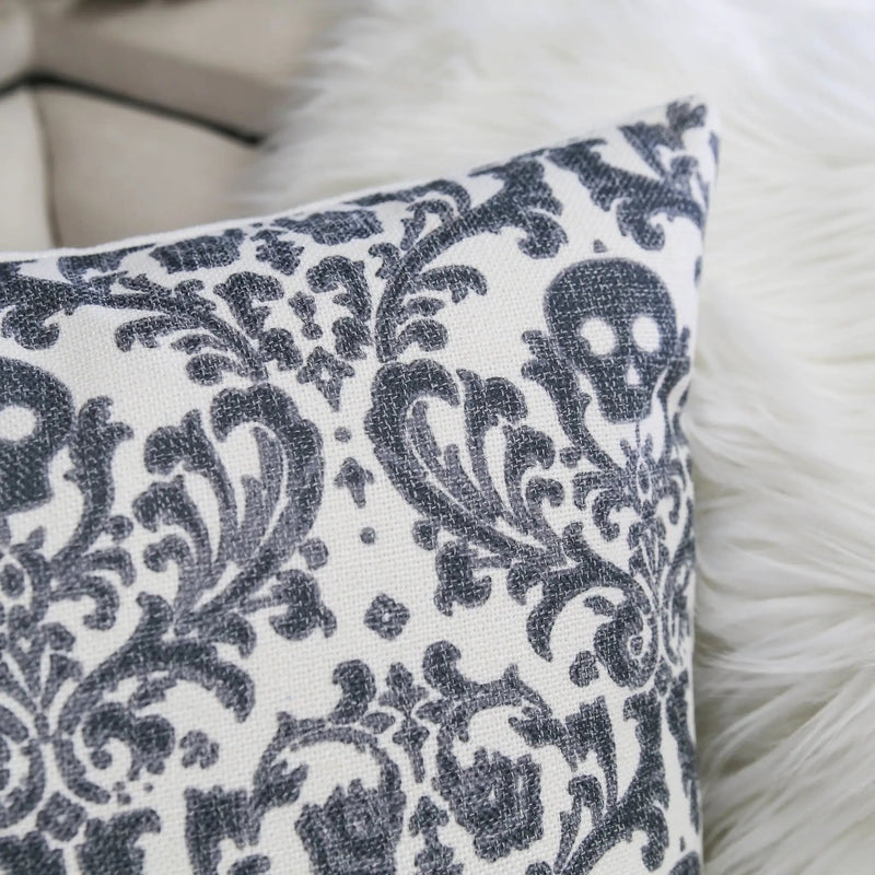 Baroque Skull Throw Pillow by HouseOfZazla
