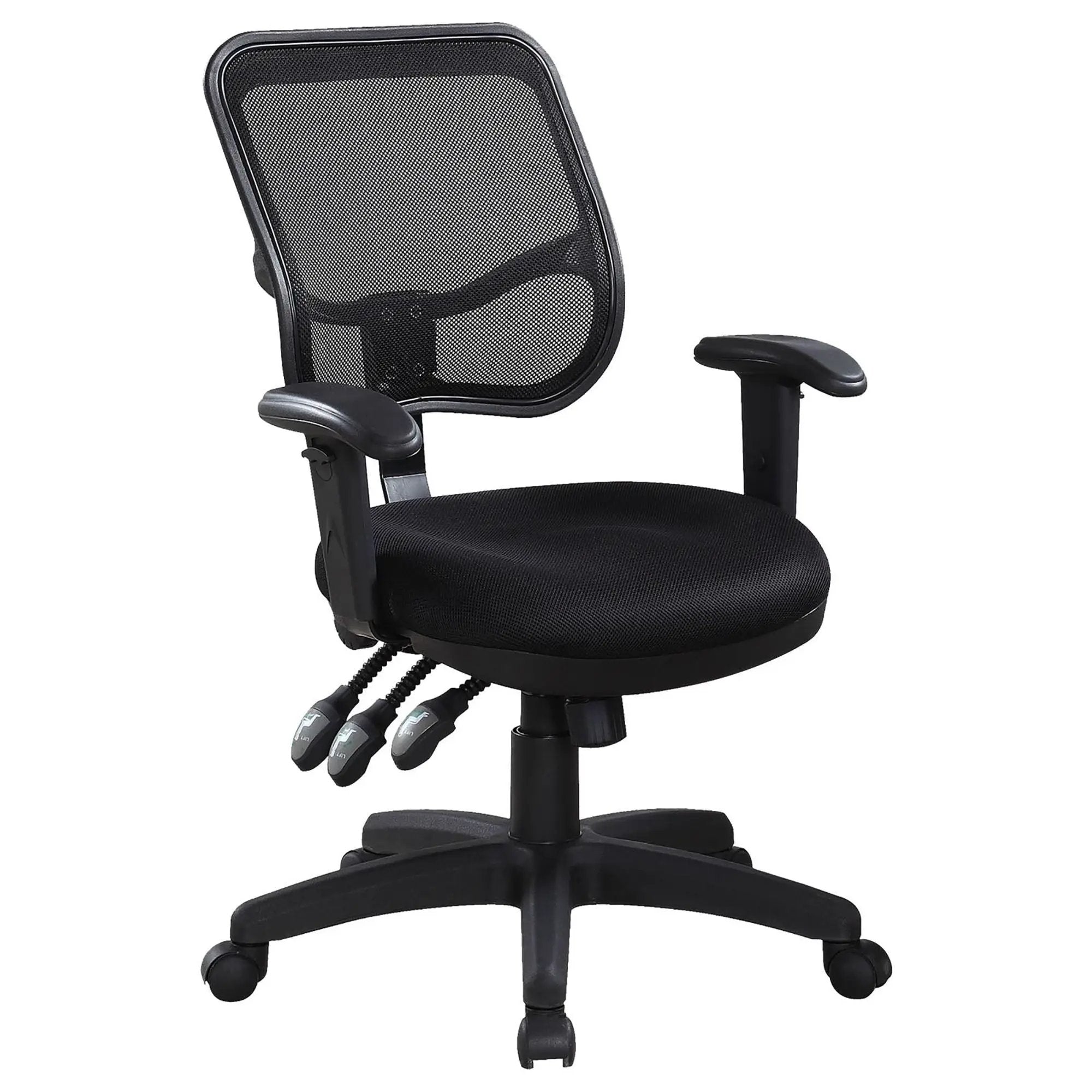 Swivel Office Chair Armrests Ergonomic Design, Adjustable Height And Tilt - Black by HouseOfZazla