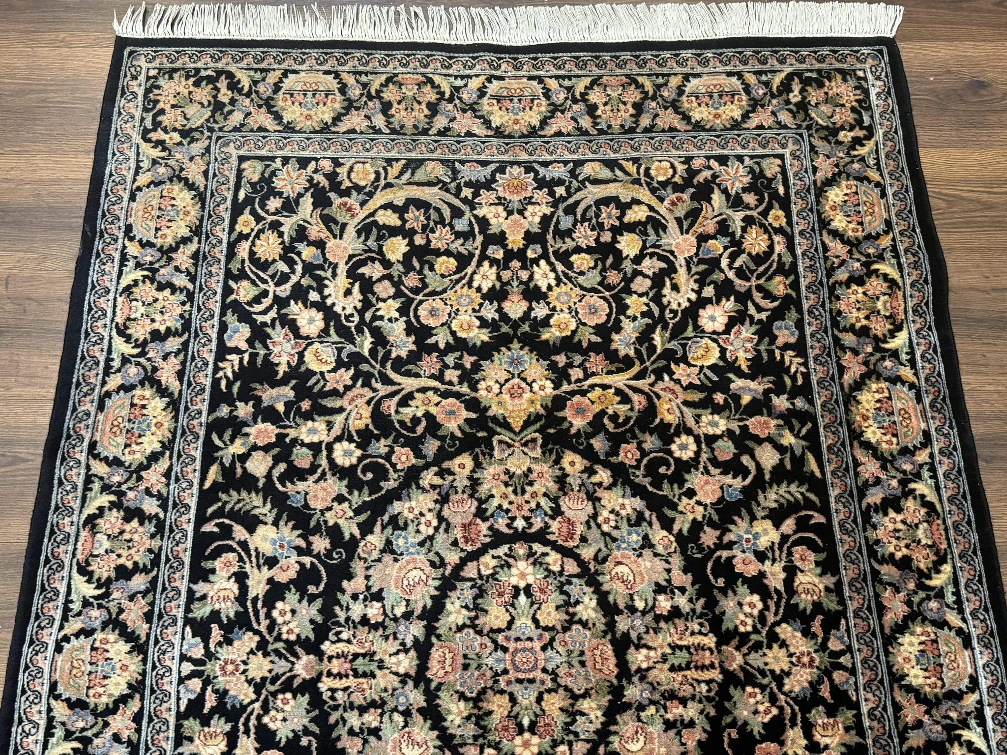 Sino Persian Rug 4x6, Very Fine 260 KPSI, Floral Medallion, Hand Knotted Wool Carpet by Jewel Rugs